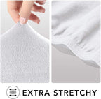 PureFit Stretch Couch Covers for Sofa 4 Seater Slipcovers White | 1-Piece Sofa - Image 4