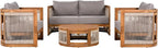 Christopher Knight Home Nesbit 4 Pieces Conversation Set, Acacia Wood Chat Set - Image 5