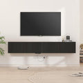 71” Floating TV Stand with LED Lights & Charging Station, Floating Media by EAZEHOME