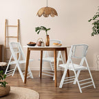 VINGLI Bamboo Folding Chair, Foldable Dining Wood Chairs Comfortable Seat - Image 2