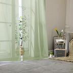 Light Green Sheer Curtains 96 Inches Long 2 Panels, Modern Light Filtering - Image 2