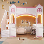 Princess-Themed Castle Loft Bed by Unknown