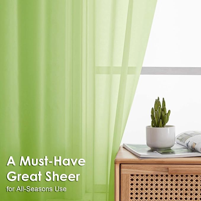 Sheer Curtains 63 inch Length 2 Panels Set - Image 5