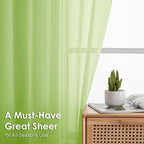 Sheer Curtains 84 Inches Long 2 Panels Set, Light Filtering Transparent - Image 5