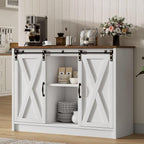 4 EVER WINNER Farmhouse Coffee Bar Cabinet, Coffee Station Cabinet by 4EVERWINNER