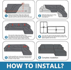 ZNSAYOTX Sectional Couch Covers, Stretch Jacquard Slipcovers - Image 8