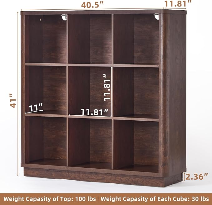 Joaxswe 9 Cube Bookshelf, 40.5" Wide Organizer Bookcase - Image 3