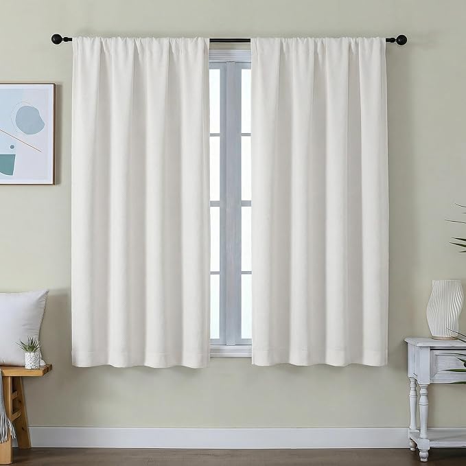 Simplebrand Ava Ivory Short Light Filtering Curtains by Simplebrand