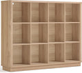Joaxswe 12 Cube Storage Organizer, Wood Floor Standing 3-Tier Cubby Bookcase by Joaxswe
