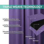 NICETOWN Lilac Purple 100% Blackout Curtains 45 inches Long, Thermal Insulated - Image 6