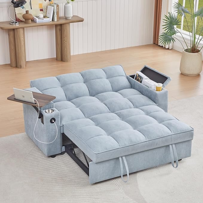 oaaktu 65''Convertible Sleeper Sofa Bed, 3-in-1 Pull Out Couch Bed - Image 6