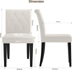 Welzona Upholstered Dining Chairs Set of 4, 19 Inches Wide Button Tufted - Image 2