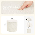 PINPLUS Ottoman with Stroage Round Boucle Ottoman and Tray Sherpa Removable - Image 3