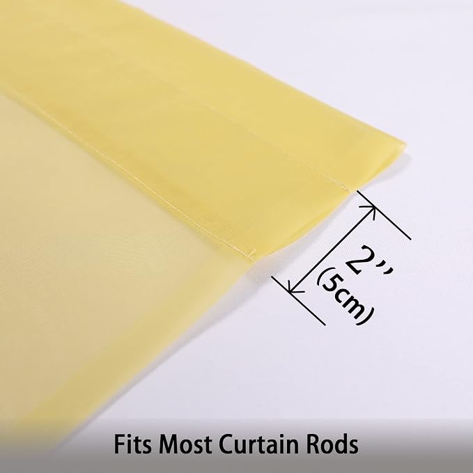 Sheer Curtains 84 Inches Long 2 Panels Set, Rod Pocket Voile Fimly Sheer Drapes - Image 5