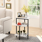 AWQM Faux Marble Table Set, Coffee Table & 2 Side Table, Faux Marble Tabletop - Image 4