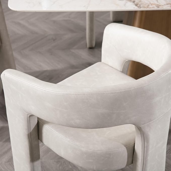 BESTANO Set of 4 Modern PU Leather Upholstered Dining Chairs - Image 5