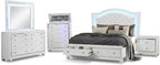 First of a Kind Shiney Contemporary 5 Piece Queen Bedroom Set High Gloss White - Image 2