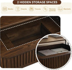 Lift Top Coffee Table for Living Room, Rectangle Handmade Solid Wood Strips - Image 6