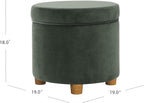 Homepop Home Decor | Upholstered Round Storage Ottoman | Ottoman - Image 3