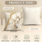 OBSEDE Gold Foil Marble Decorative Throw Pillow Covers 18 × 18 in, Couch - Image 3