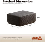 ovios 37" Plush Corduroy Ottoman, Upholstered Cloud Ottoman - Image 2