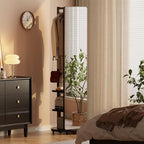 Muwuele Solid Wood Full Length Mirror Coat Rack, Floor Mirror - Image 2