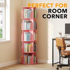 SpaceAid 5 Tier Rotating Bookshelf Tower, Spinning Bookcase Lazy Susan - Image 5