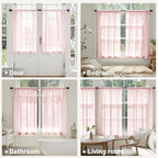 MIULEE Blush Pink Sheer Curtains 63 Inches Long 4 Panels 42 x 63 Inches | Light - Image 6
