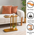 C-Shaped Solid Wood End Table, Side Table - Image 5