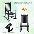 Flamaker Outdoor Rocking Chair Oversized Wooden Patio Chairs - Image 3