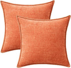 MIULEE Decorative Couch Throw Pillow Covers 20x20 Inch Coral Red 2 Pack | - Image 6