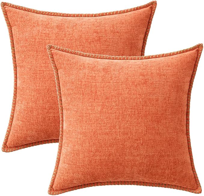 MIULEE Decorative Couch Throw Pillow Covers 20x20 Inch Coral Red 2 Pack | - Image 6