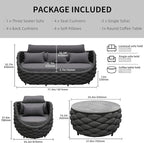 TWT Outdoor Patio Furniture Set, 5 Pieces Aluminum Sectional Sofa, Metal Patio - Image 2