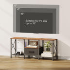 JARHETUN TV Stand with Fabric Drawer, Entertainment Center - Image 7