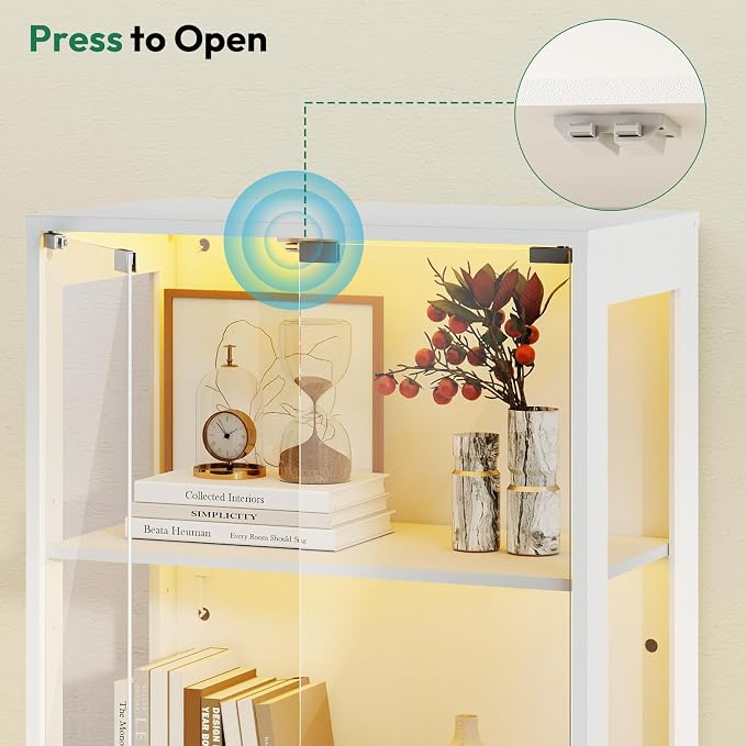 Lamtor 67-inch Glass Display Cabinet – Curio Cabinet - Image 6