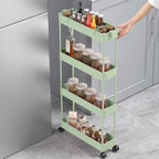 SPACELEAD Slim Storage Cart 4 Tier, Bathroom Organizer Rolling Utility - Image 4