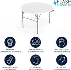 Flash Furniture Freeman 4' Round Plastic Folding Table - Image 4