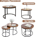 aboxoo Coffee Table Nesting Side Round Set of 2 End Table Top Sturdy Metal - Image 10