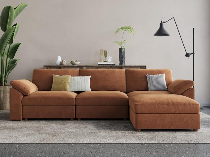EASE MOOSE Sectional Modular Sofa, Oversized L Shape Sectional Couch Wide Deep by EASEMOOSE