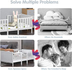 Costzon Toddler Bed Frame, 2 in 1 Convertible Wood Kids Bed w/Double Side - Image 8