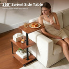 Swivel Side Table for Small Spaces, Adjustable Height End Table for Different - Image 3