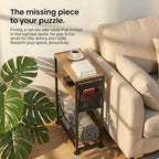 Skinny Side Table with Storage, 3 Tier Slim Side Tables - Image 7