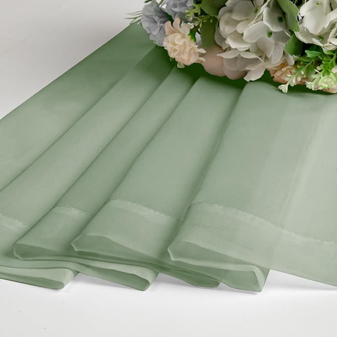 Short Sheer Curtains 30 Inches 2 Panels Set, Kitchen Tiers Light Filtering Rod - Image 6