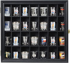 Shot Glass Display Case Wooden Cabinet Rack Holder Wall Mounted Black Shadow by SNAIL