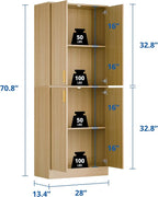 Cozy Castle Kitchen Pantry Cabinet, Freestanding Food Storage Organizer - Image 2