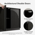 WIN2WIN 65" Fluted Sideboard Buffet Cabinet - Image 5
