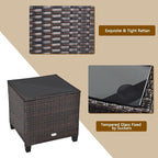 HAPPYGRILL 3 Pieces Patio Conversation Set, Outdoor Furniture Set PE Rattan - Image 5
