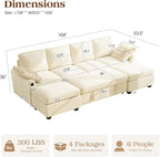 Ihanherry L-Shaped Sectional Sofa Bed, 6-Seater Convertible Pull Out Sleeper - Image 2