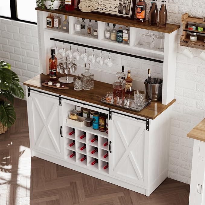 4ever2buy Farmhouse Coffee Bar Cabinet - Image 3