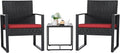 Flamaker 3 Pieces Wicker Patio Furniture Outdoor Modern Rattan Chair by Flamaker